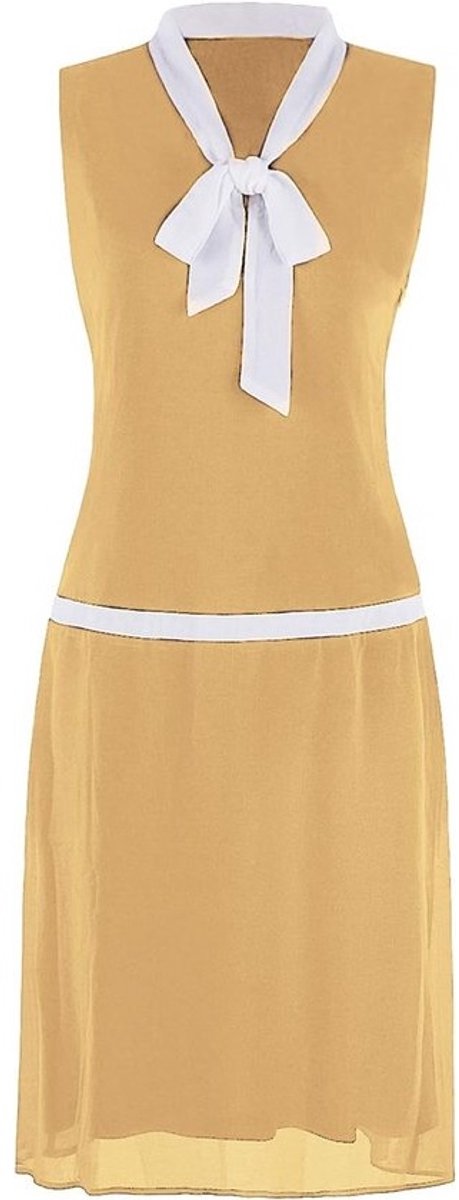 Dames Jurk Jaren '20 Stijl Flapper Fringe Wijde Hals Grijs Strik Gatsby