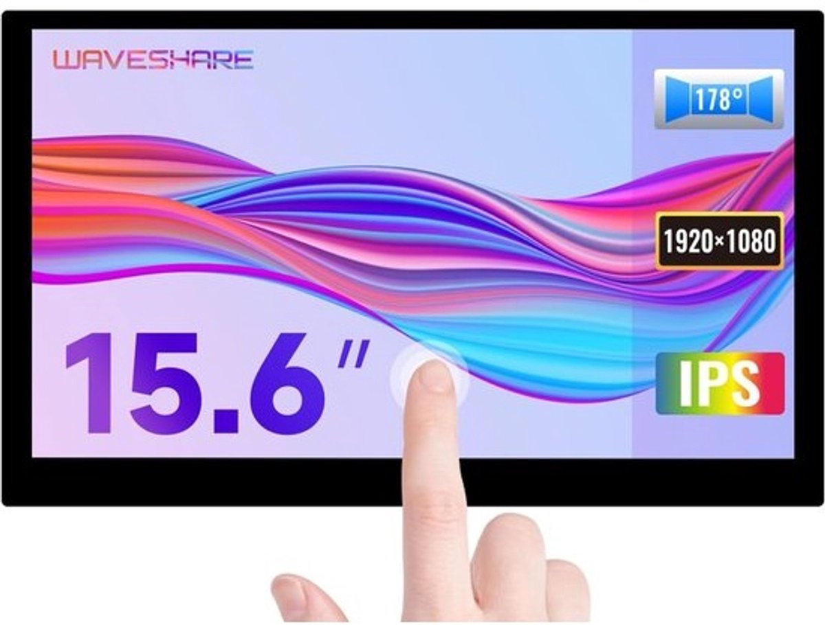 15.6 Inch QLED Touchscreen Monitor met 1920x1080 Resolutie voor Raspberry Pi en Jetson Nano
