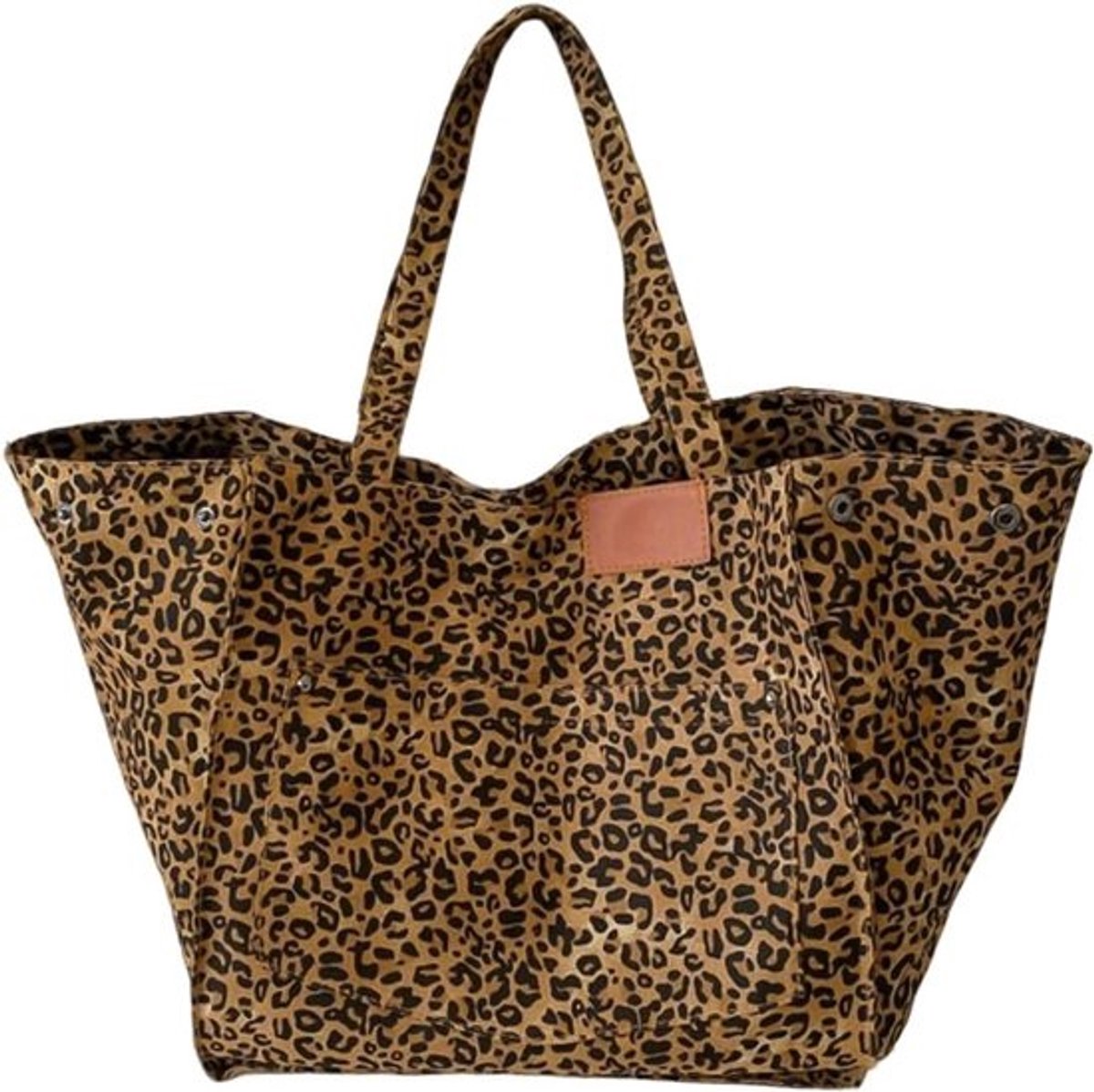 Grote Shopper Tas met Luipaardprint - Verstelbare Schoudertas voor School, Werk en Reizen