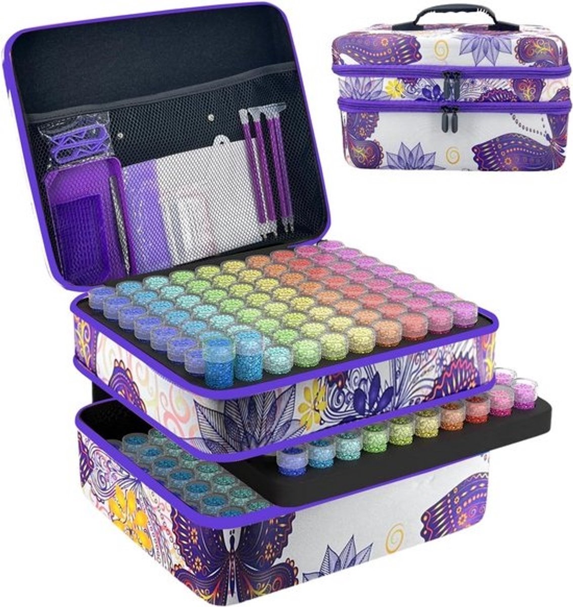 Opbergbox voor 240 Sleuven Diamant Painting Accessoires en Kralen Organizer