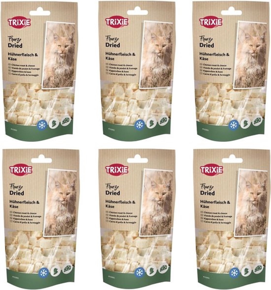 Gevriesdroogde Katten Snack met Kip en Kaas voor Gevoelige Spijsvertering
