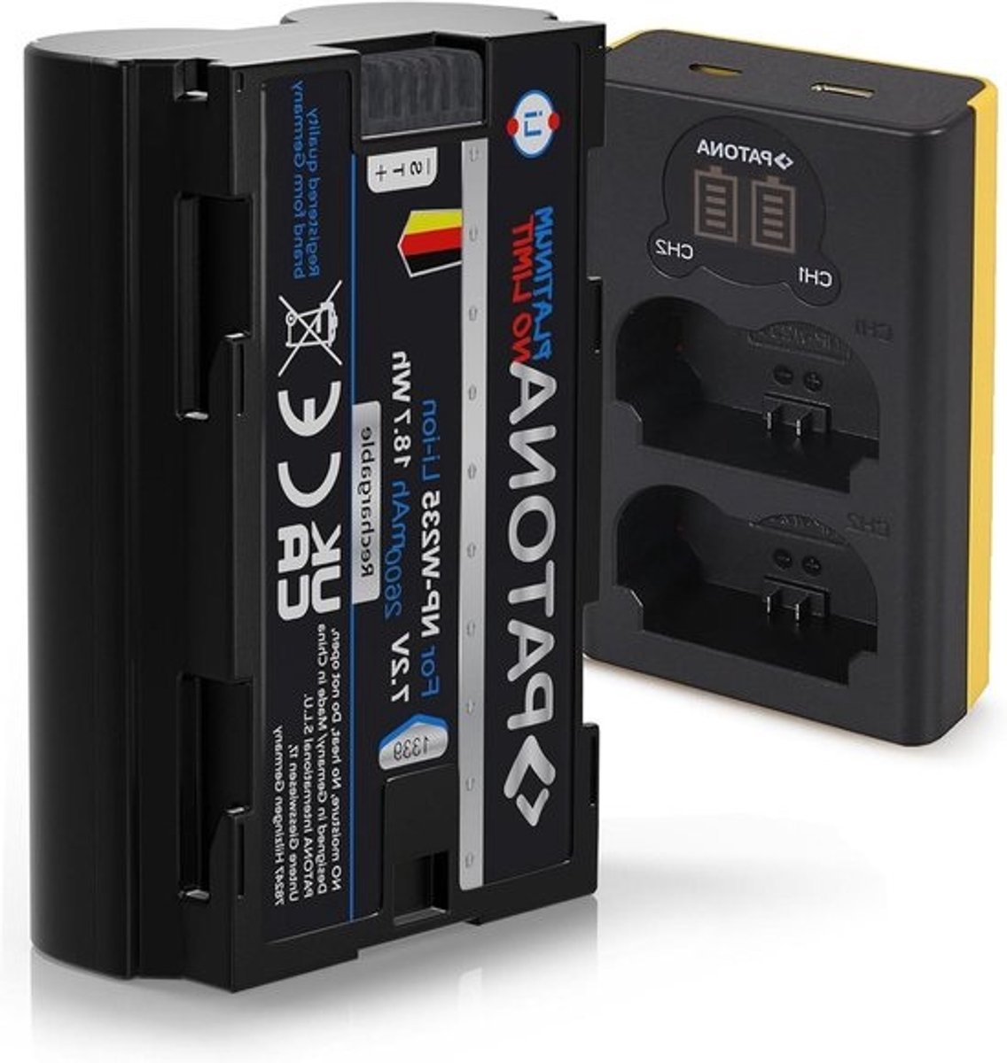 Camera Accu Set - Batterij Oplader - Fotograferen Onderweg - Dual LCD Display - 2600 mAh - Zwart
