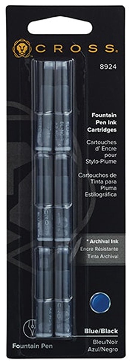 Cross 8924 Vulpen Inktpatronen, 6 stuks, blauw/zwart - ShopVlot