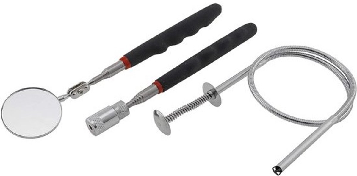 Gereedschapsset Hefmagneet - Pick-up Tools - Kleine Onderdelen Grijpen - Telescopisch Met LED - 80cm Uittrekbaar