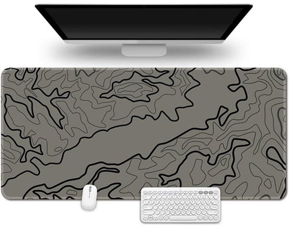 Gaming Muismat - Bureauonderlegger Desk Pad - Gaming en Kantoor - Antislip Rubberen Basis - 1200 x 600 mm - Donkergrijs