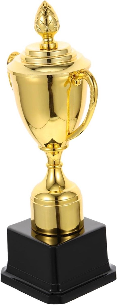 Kinder Trofee - Prijsbeker Onderscheiding - Wedstrijd Beloning - Lichtgewicht Ontwerp - 23 cm Lengte - Goudkleurig