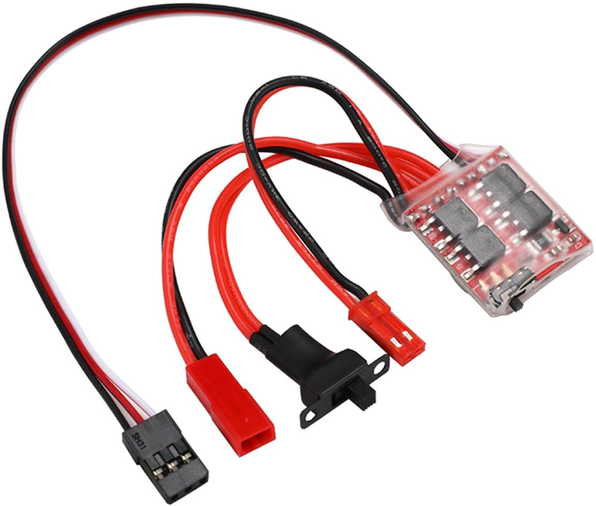 1 Stuk RC 30A Brushed ESC Elektronische Snelheidsregelaar met Rem voor RC Auto, Boot en Tank, Geschikt voor 130/180/260/280/380 Borstelmotoren