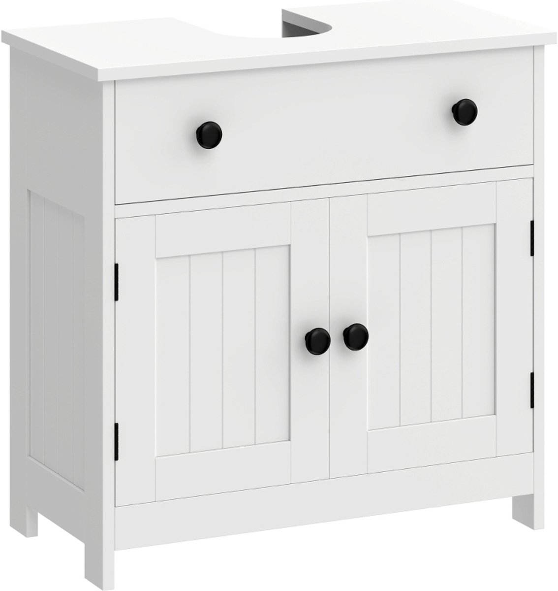STILVORA Halfhoge Kast - Wastafelkast Met Softclose Scharnieren En Lade - Vrijstaand Voor Badkamer - Hout - 73x38x60 Cm - Wit