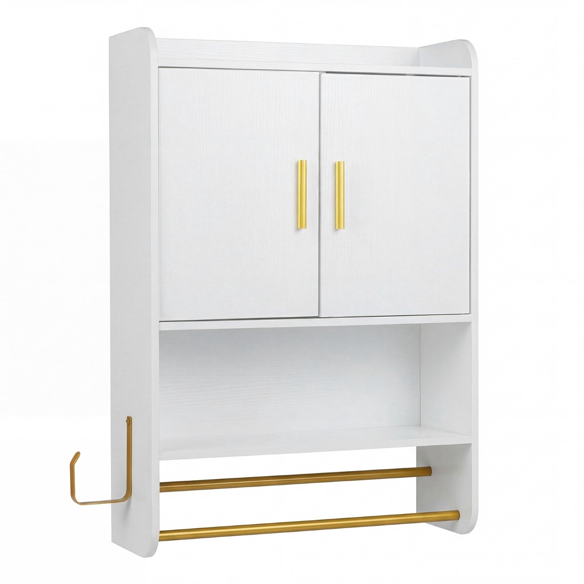 SureDeal® - Hangkast - Badkamerkast Hangende Badkamerkast - Twee Deuren - Verstelbare Legplanken - 55x20x80 cm - Wit