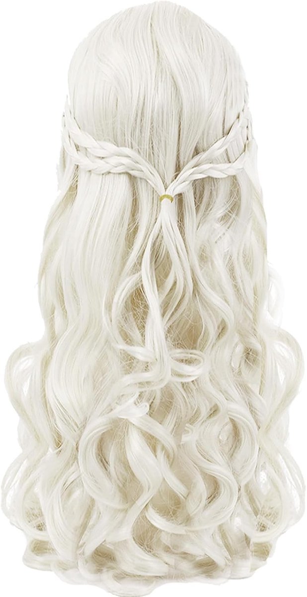 Langgolvende Wieg van 65 cm in Wit-Goud met Pony voor Cosplay, Anime Kostuum en Feestjes - Perfect voor Halloween en Dagelijks Gebruik