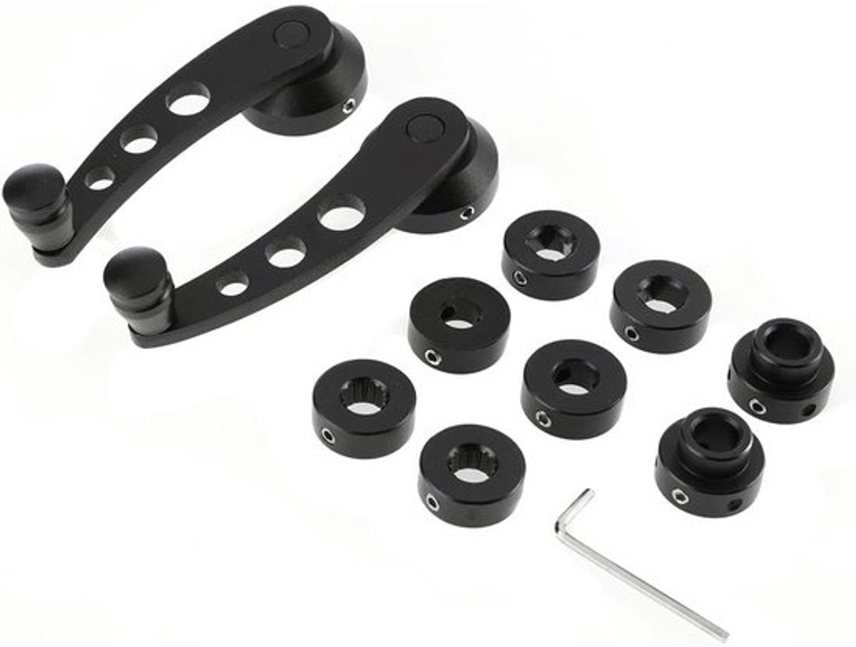 Raamkruk Set - Handmatige Hefboom - Auto Interieur - Universele Montage - 11x21x4CM - Zwart