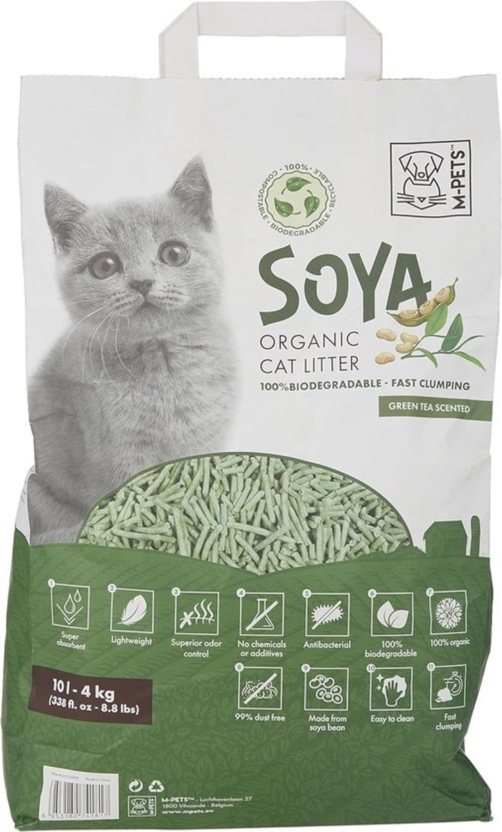 Kattenbakvulling Soja - Krantenpapier Vulling - Hygiënisch Huis - Direct Klontvormend - 10 Liter