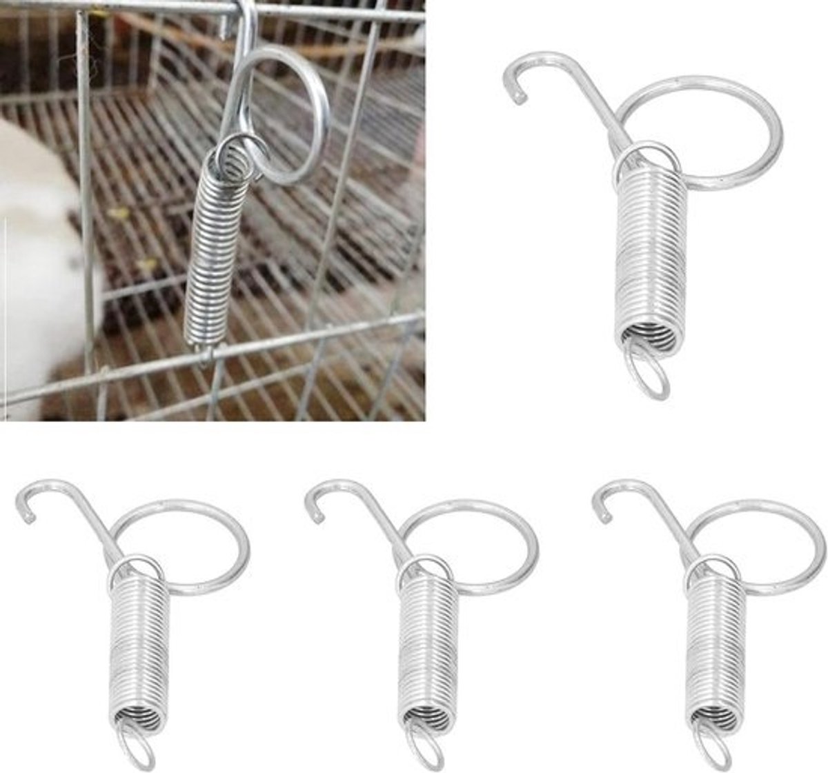 Kooi Deur Bevestigingsplaat - Vinger Lente Lock Haak - Kooien Beveiligen - Sterk Uitzetvermogen - 20 Stuks Groot - Metaal