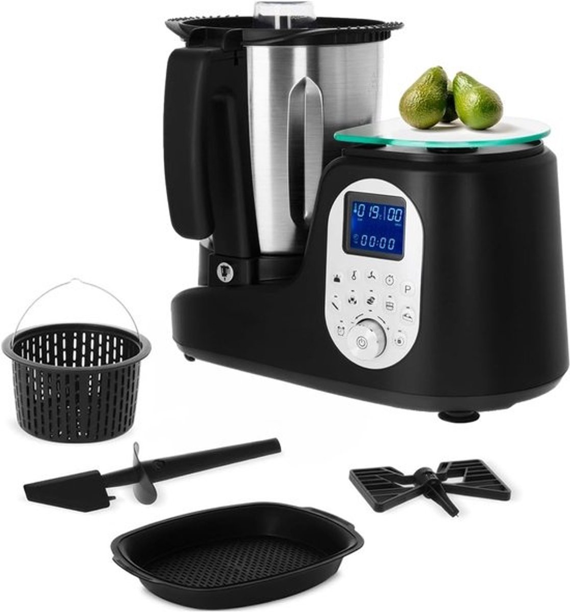 Keukenmachine Koken Hakken - Multifunctionele Robot - Maaltijden Bereiden - Vijf Programma's - 35 Liter Inhoud - Zwart