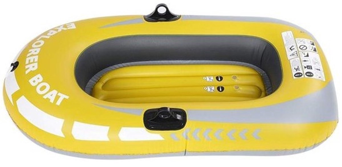 Dailygoods- Opblaasbare Boot - Hoogwaardig PVC - Compact/Opvouwbaar - Geschikt voor 1 Persoon - Tot 150 kg - Eenvoudig Op te Blazen - Rubberboot