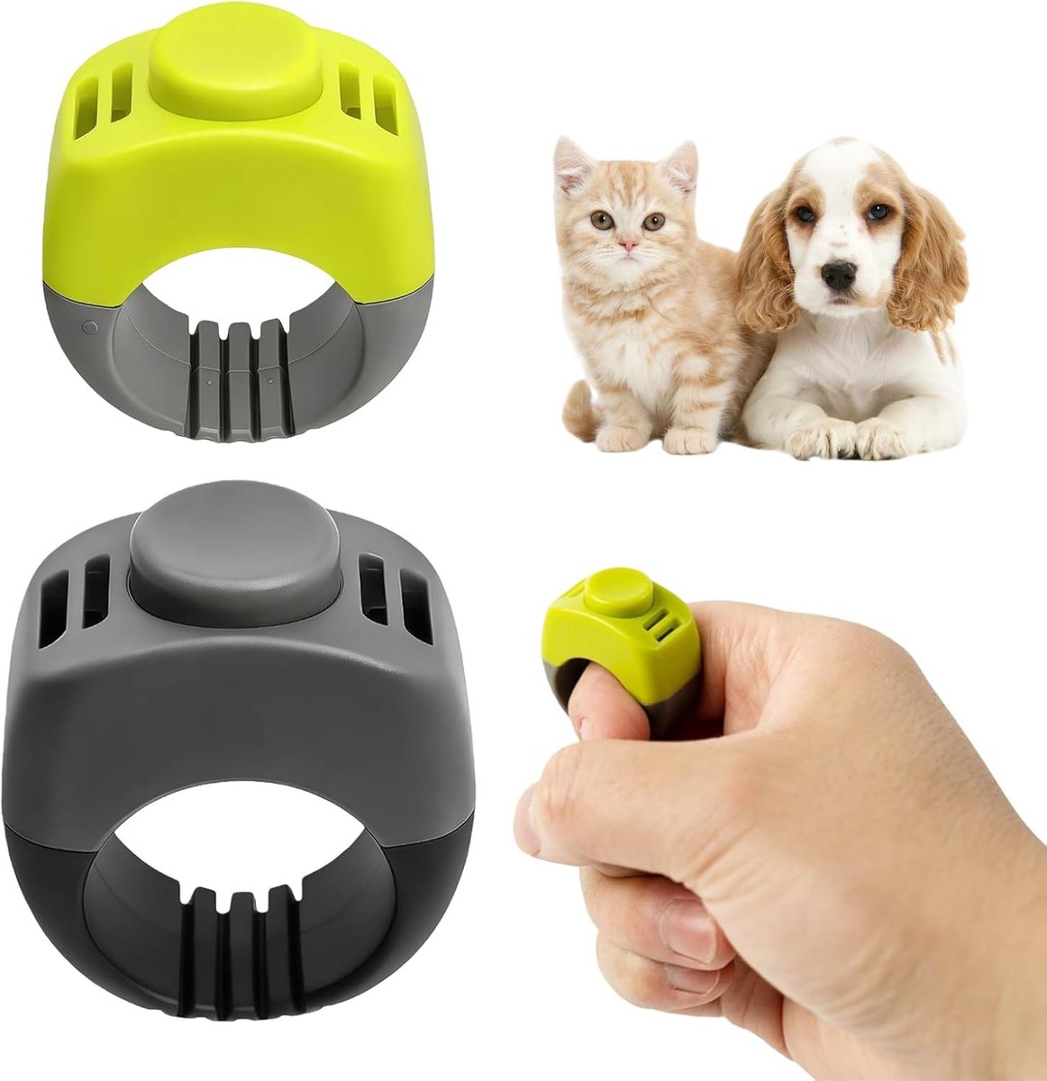 Praktische Clicker Set voor Honden en Katten, Inclusief Vinger Ring voor Effectieve Training en Educatie, Ideaal voor Dierenliefhebbers en Trainers