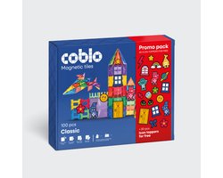 Coblo - Promopack met 20 GRATIS Icoon Toppers – Magnetic Tiles - Classic 100 stuks & 20 GRATIS Icoon Toppers – Magnetische Tegels – Vanaf 3 jaar