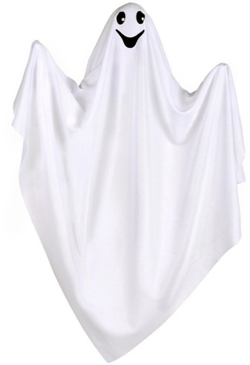 Hangende Halloween-geest van stof – 3 stuks – 68 x 50 cm – Geestdecoratie met diverse gezichtsuitdrukkingen – Decoratief spook – Accessoire voor Halloween-decoratie – Halloween-decoratiedoek – Geschikt voor het creëren van een Halloween-sfeer.