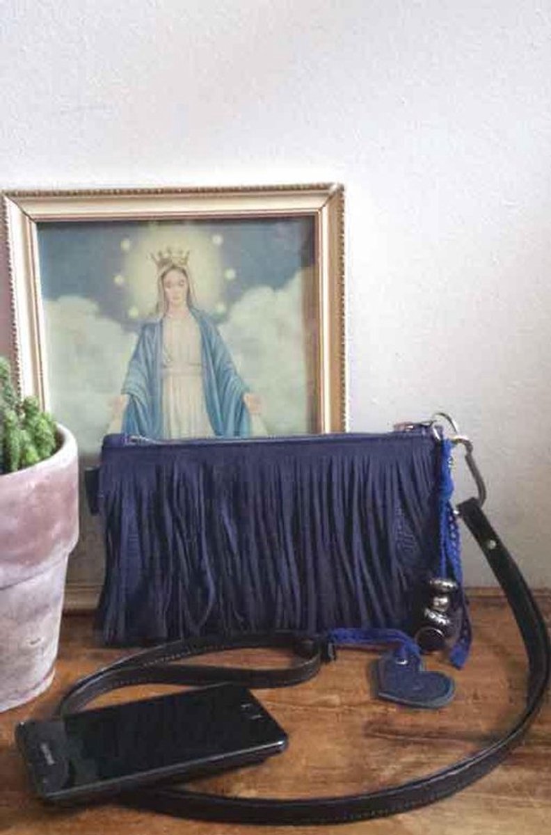 Toetie & Zo Handgemaakte leren Tas Keycord Blauw