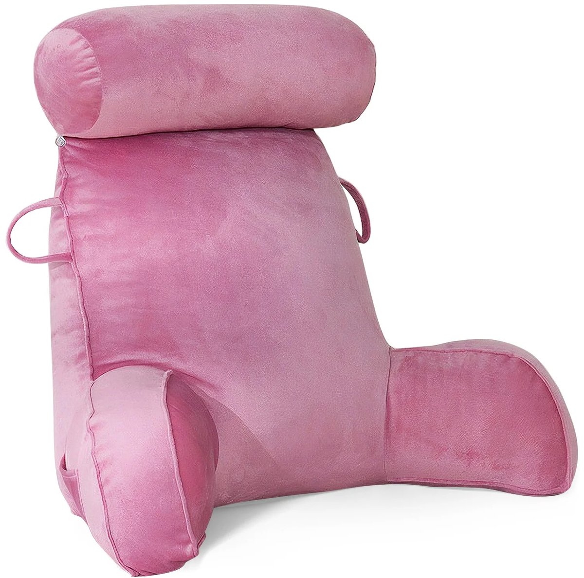 M-Goods – XXL Leeskussen met Armen – Ergonomisch Rugkussen voor Bed & Bank – Hoofd- en Neksteun – Zacht Loungekussen voor Lezen, Gamen & TV Kijken – Roze