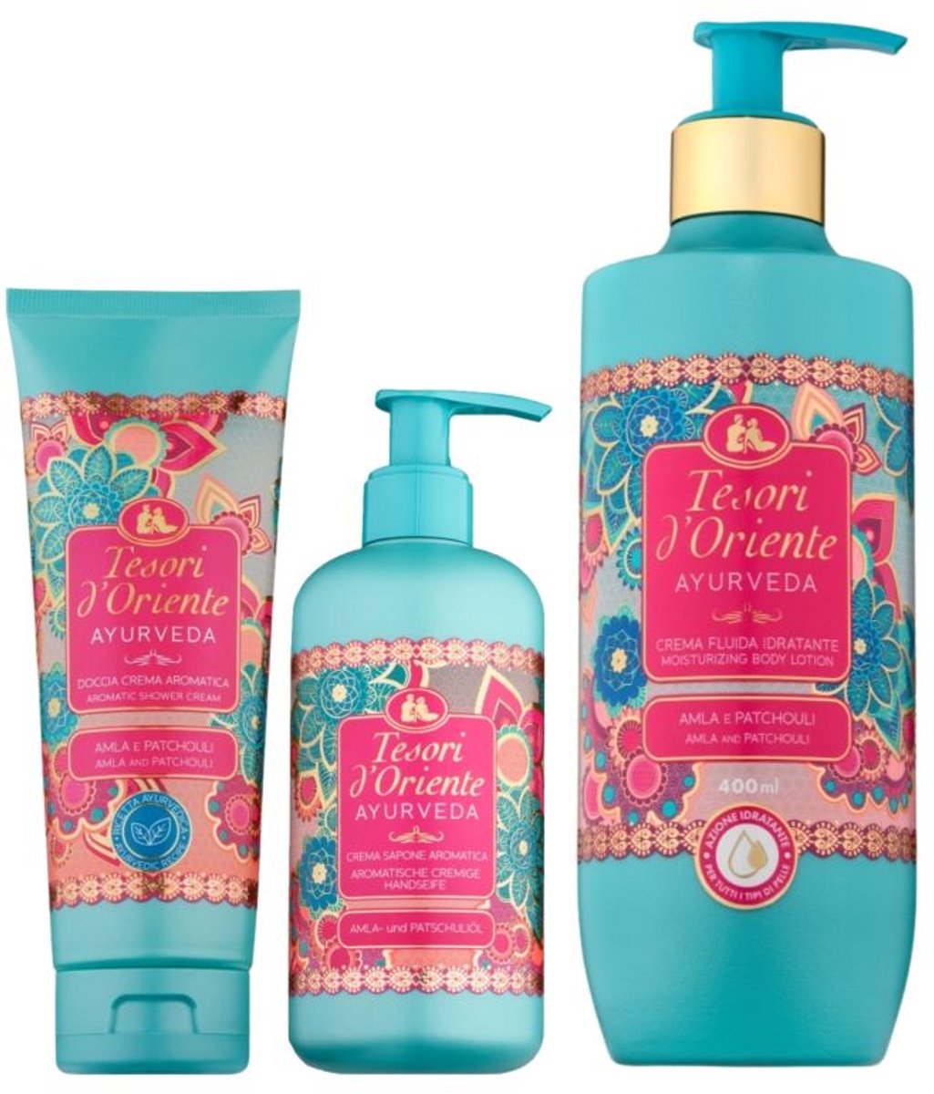 Tesori d’Oriente Ayurveda Set Douchecrème, Bodylotion & Handzeep