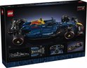 Doos van het Lego Technic Oracle Red Bull Racing RB20 model met details en weergaven van de auto.