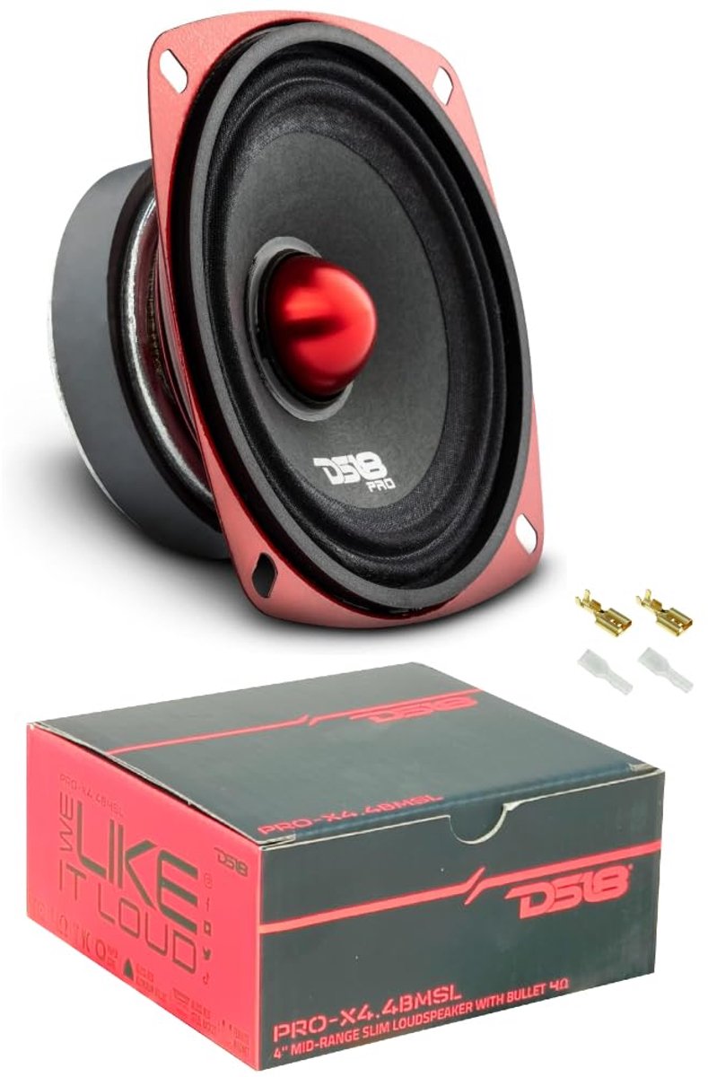SnelShoppen - Set Voor DS 18 Pro-X4.4BMSL - 10 cm Middentonenluidspreker 100 Watt RMS - 200 Watt Max - 4 Ohm - Gevoeligheid 89 dB SPL - Inclusief Mont