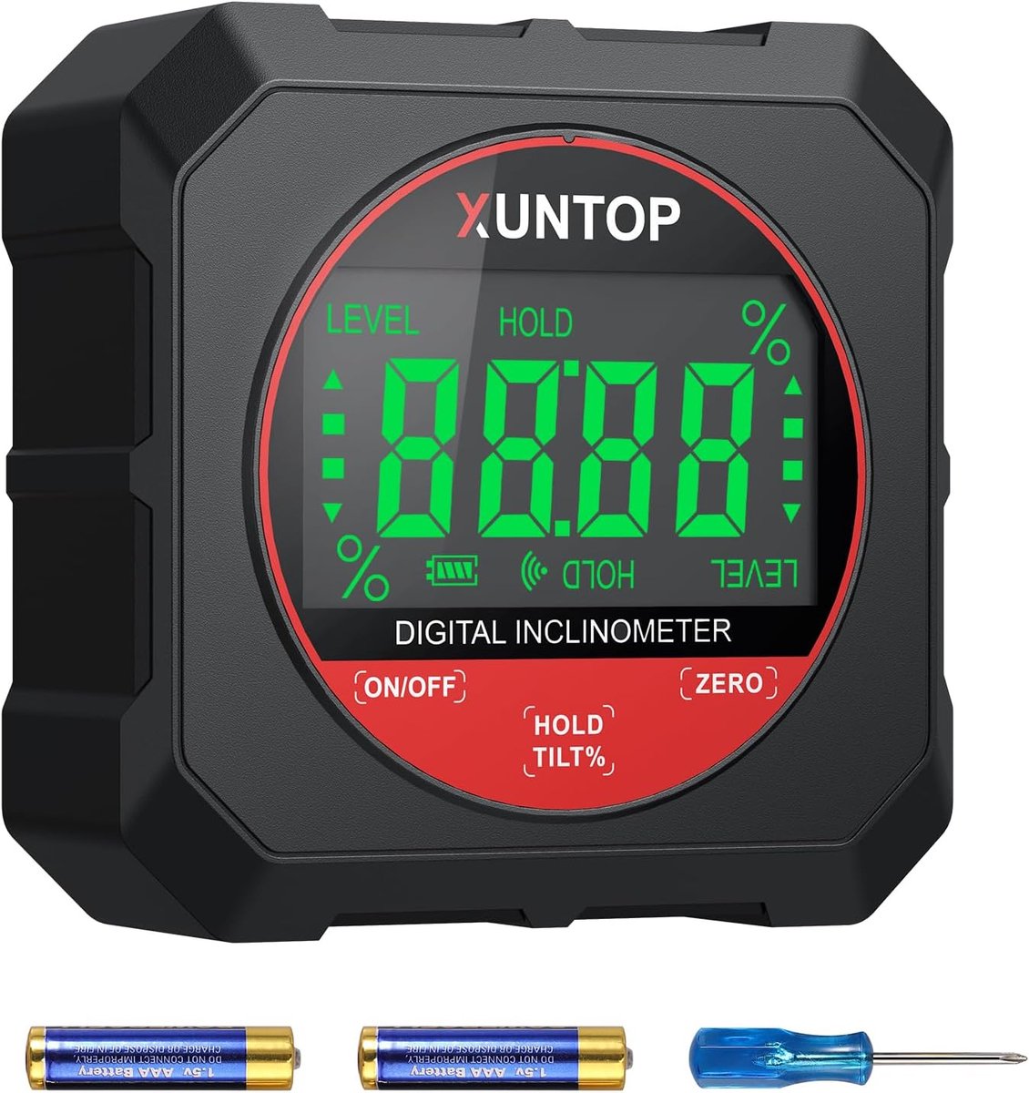 SnelShoppen - 4 x 90° Hellingsmeter Elektronische Nauwkeurigheid ± 0,2° Touch LCD-Display voor Klussen, Bouw en Metingen