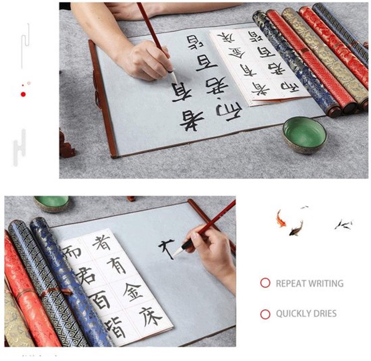 Waterschrijfdoek - Kalligrafie-effect - Geschikt voor beginners/gevorderden - Droogt snel - Milieuvriendelijk - Herbruikbaar