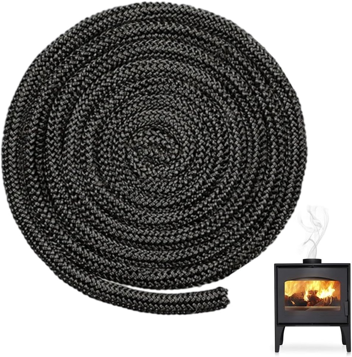 Glasvezelkoord 2,5 m Ø 10 mm - deurafdichting oven - schoorsteenafdichting - voorkomt rooklekkage - ShopVlot