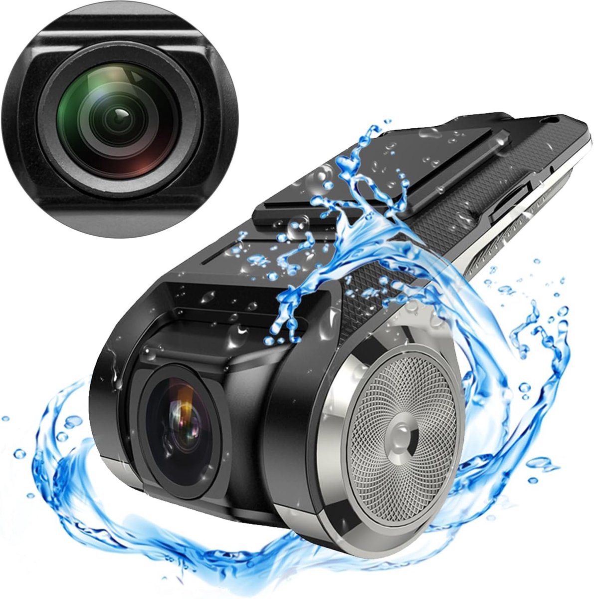 SnelShoppen - CAMECHO Auto Dash Cam Mini voor Android autoradio, USB Dashcam Auto met 170° Groothoek, Nachtzicht, DVR Videorecorder, G-sensor, ADAS, L