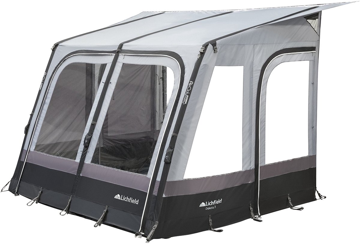 SnelShoppen - Opblaasbare Caravan Lichfield Dakota Excalibur 3m - Waterdicht Polyester 150D - Inclusief Haringen en Stormbanden voor Camping en Feest