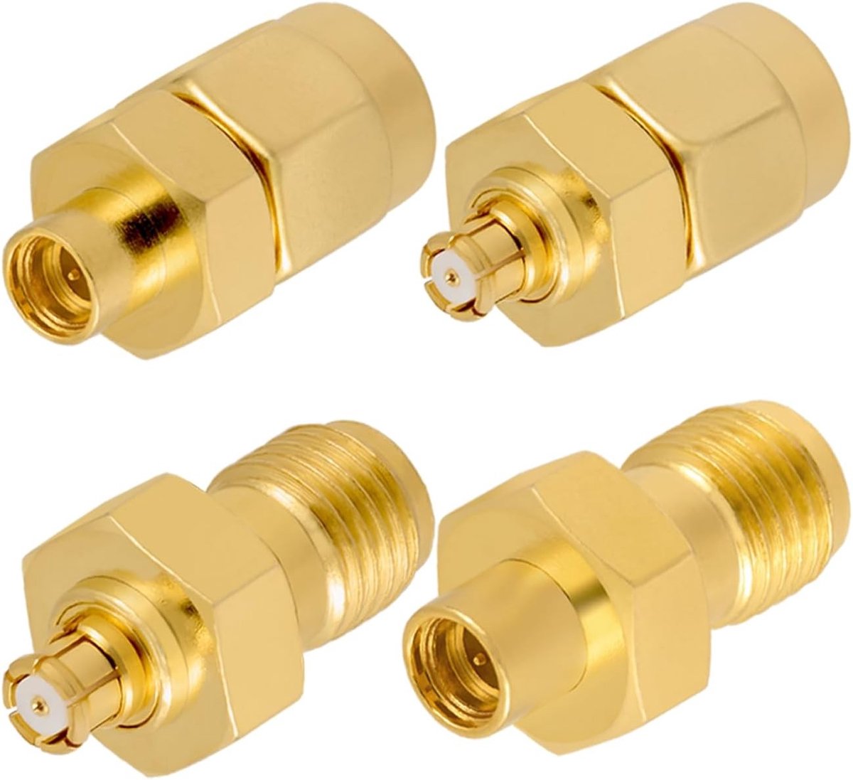 4 SMA naar SMP Antenne Coax Adapter Kit - 50 Ohm Lage Verlies Coaxiale Adapter voor RF Signaal, Aerial Coax Kabel en Frequentietests