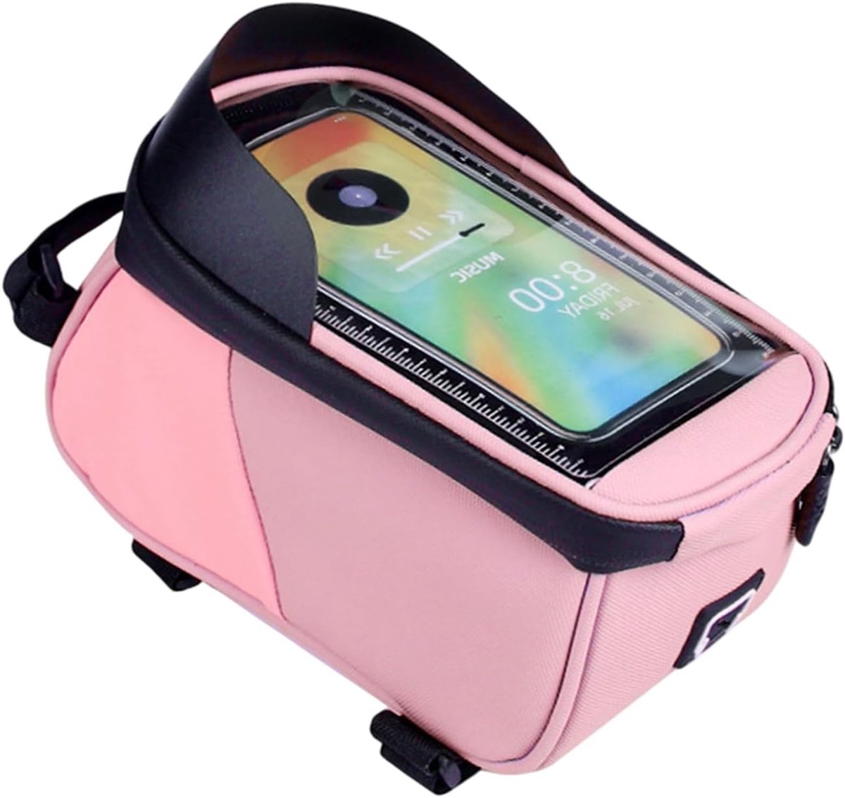 Waterproof Bike Frame Bag Quickly Release Front Tube Pack Shockproofed Bicycles Top Tube Pouches (roze)