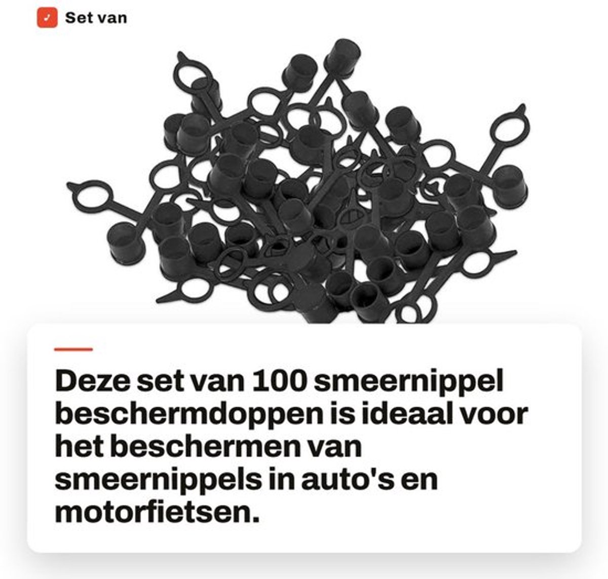 Smeernippel 100 Stuks - Beschermdoppen M6/M8/M10 - Vetmondkap - Voor Auto's/Motorfietsen - Assortiment - Beschermkap