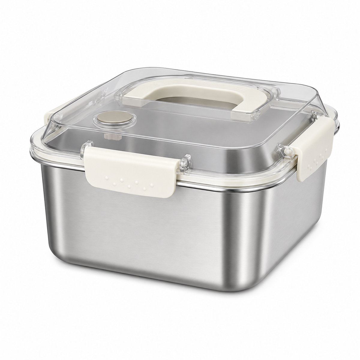 VHV - RVS Vershouddoos 3000 ml - Luchtdichte Lunchbox met Handvat en Ventiel - Voor Werk, 