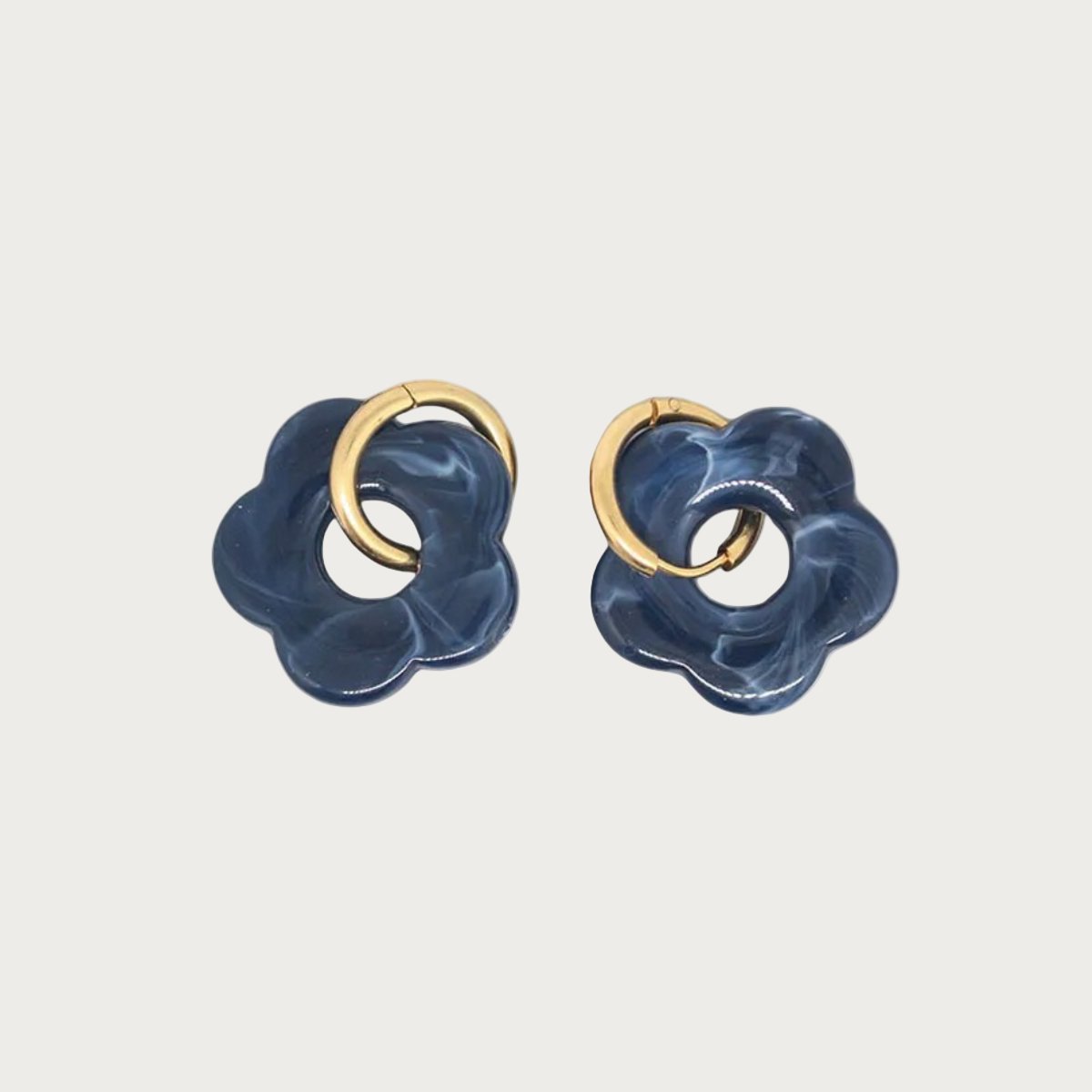 Rosy - Oorbellen - Navy Blue - Stainless Steel - -