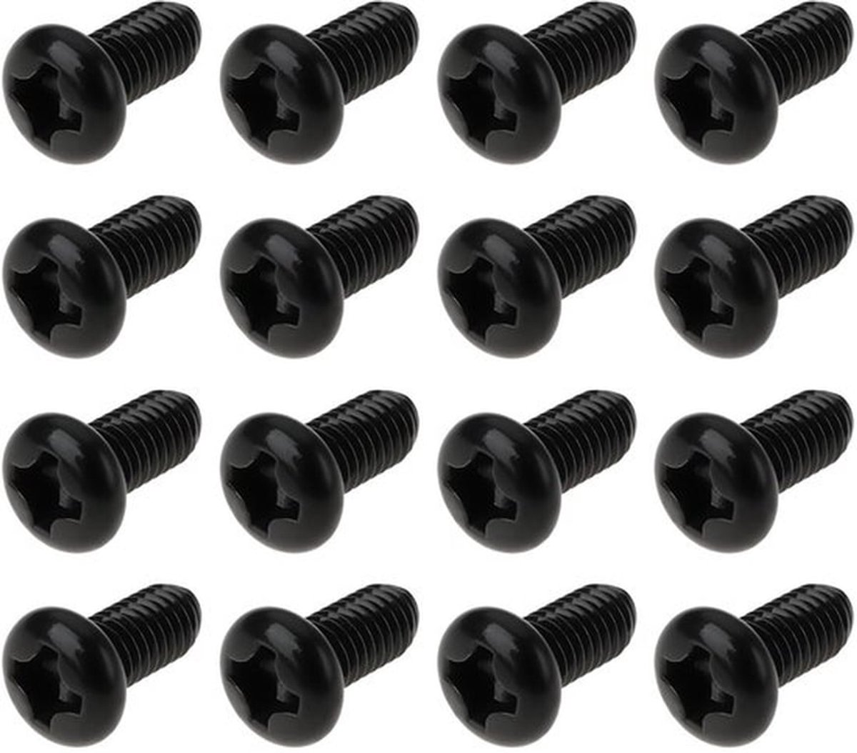 Schroeven 100 Stuks - M3 6mm - Metalen Schroeven - Pozidriv Pan Head - Geschikt voor CB/Ham Radio - Mat Zwarte Afwerking - Bevestigingsmateriaal