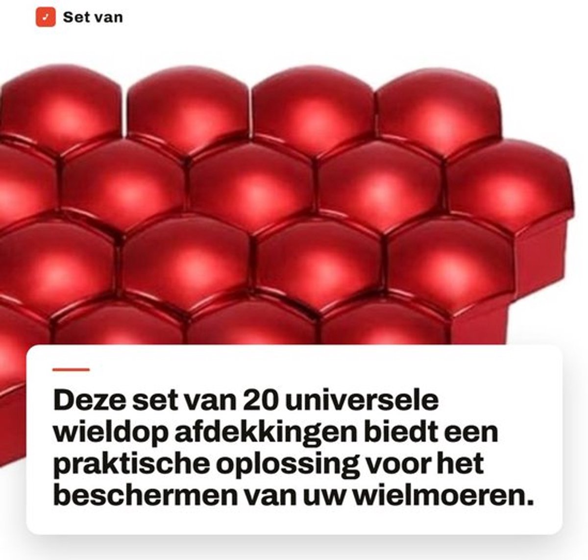 Wieldop 17 mm - 20 Stuks - Afdekking - Demontagegereedschap - ABS Kunststof - Rood - Moerdop