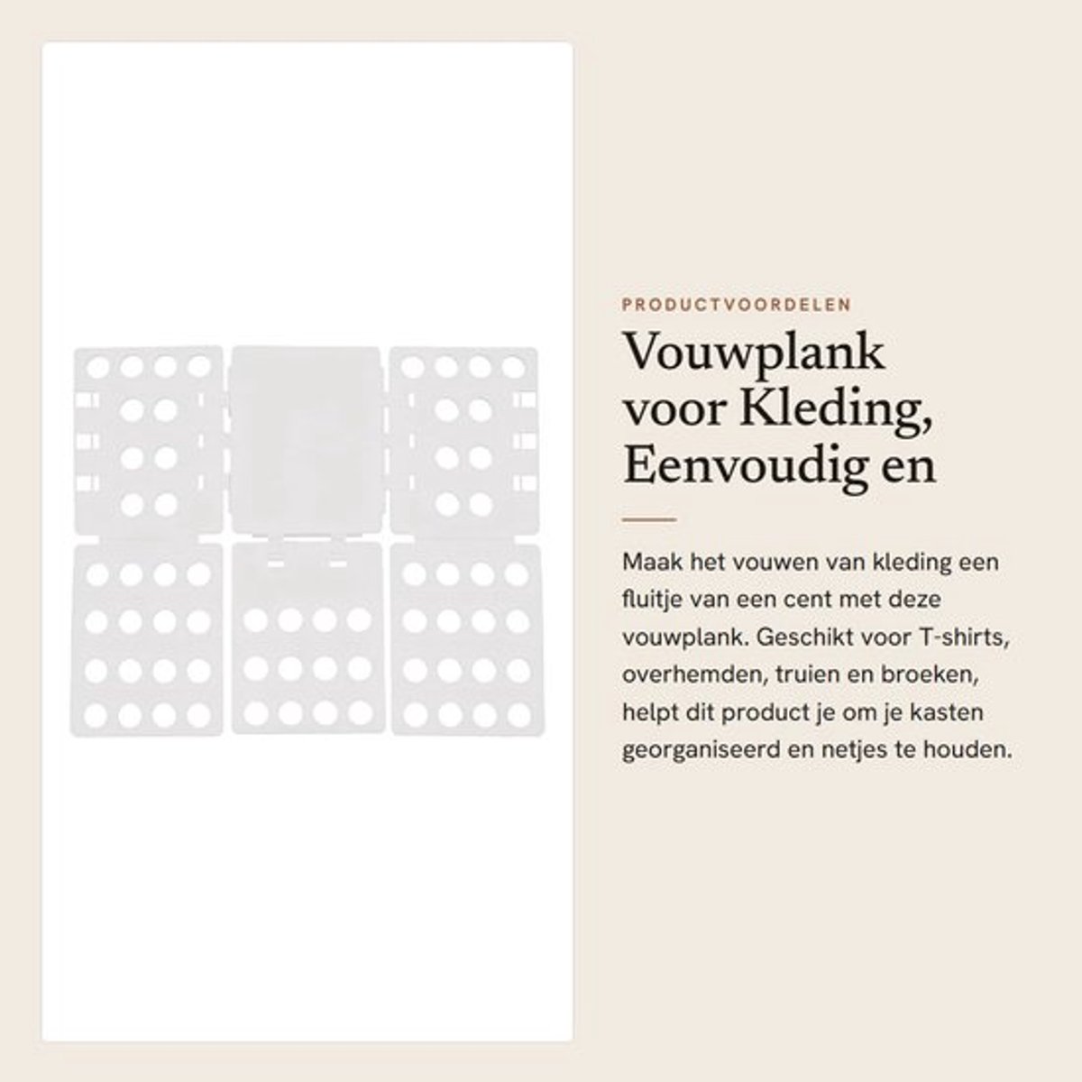 Vouwplank Eenvoudig in Gebruik - Kleding Vouwplank - Compacte Constructie - Ergonomisch Ontwerp - Duurzaam Materiaal - Geschikt voor Kinderen/Volwassenen - Vouwbord