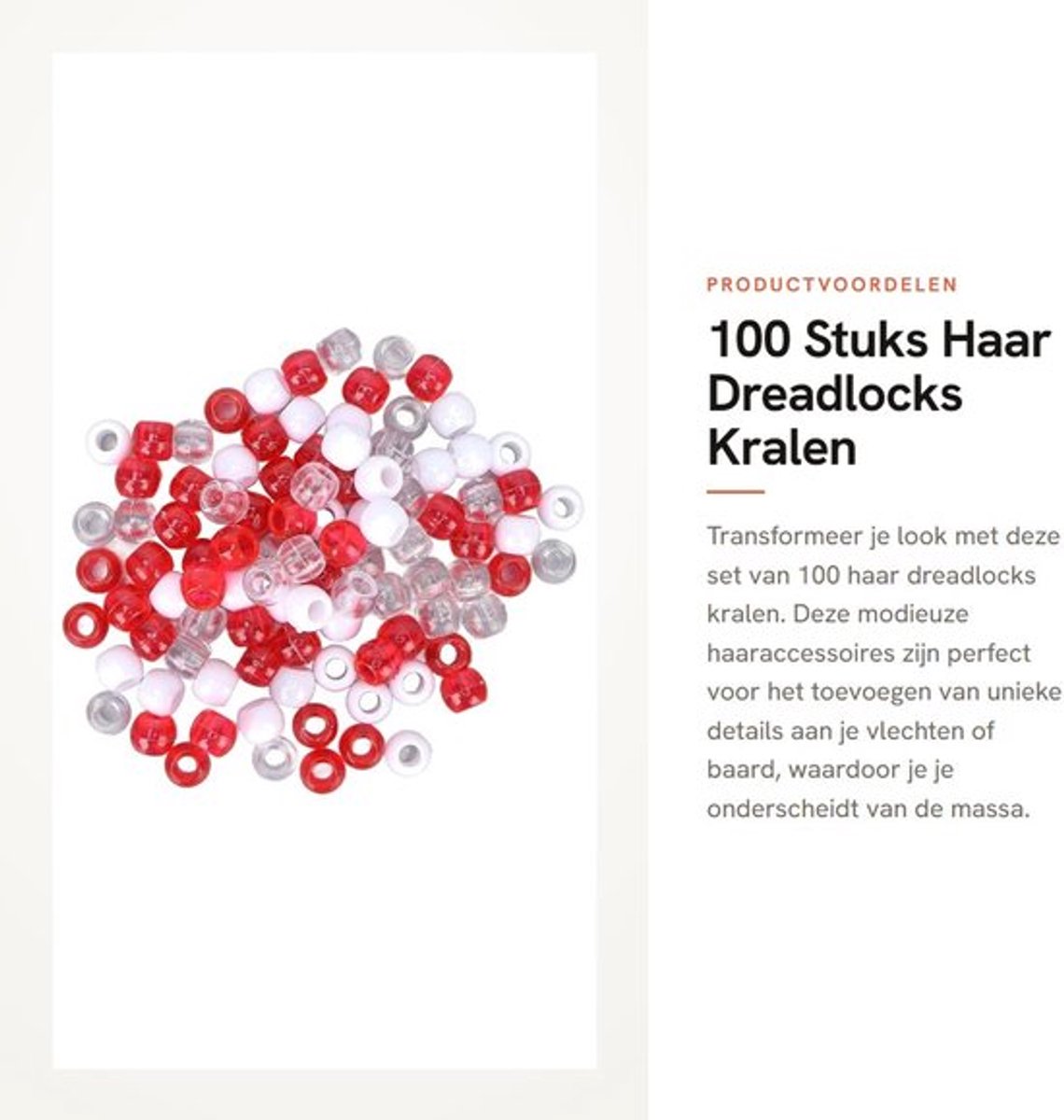 Dreadlocks Kralen 100 Stuks - Haarvlechtkralen - Haaraccessoires - Baarddecoratie - Kunststof - Modieuze Kleuren - Haarkralen
