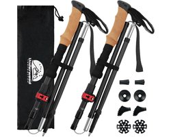 SnelShoppen - Carbon Fiber Trekking Poles - Lichtgewicht Wandelstokken - Verstelbare Trekstokken - Zwart - Ideaal voor Wandelen, Hiken, Kamperen en Be