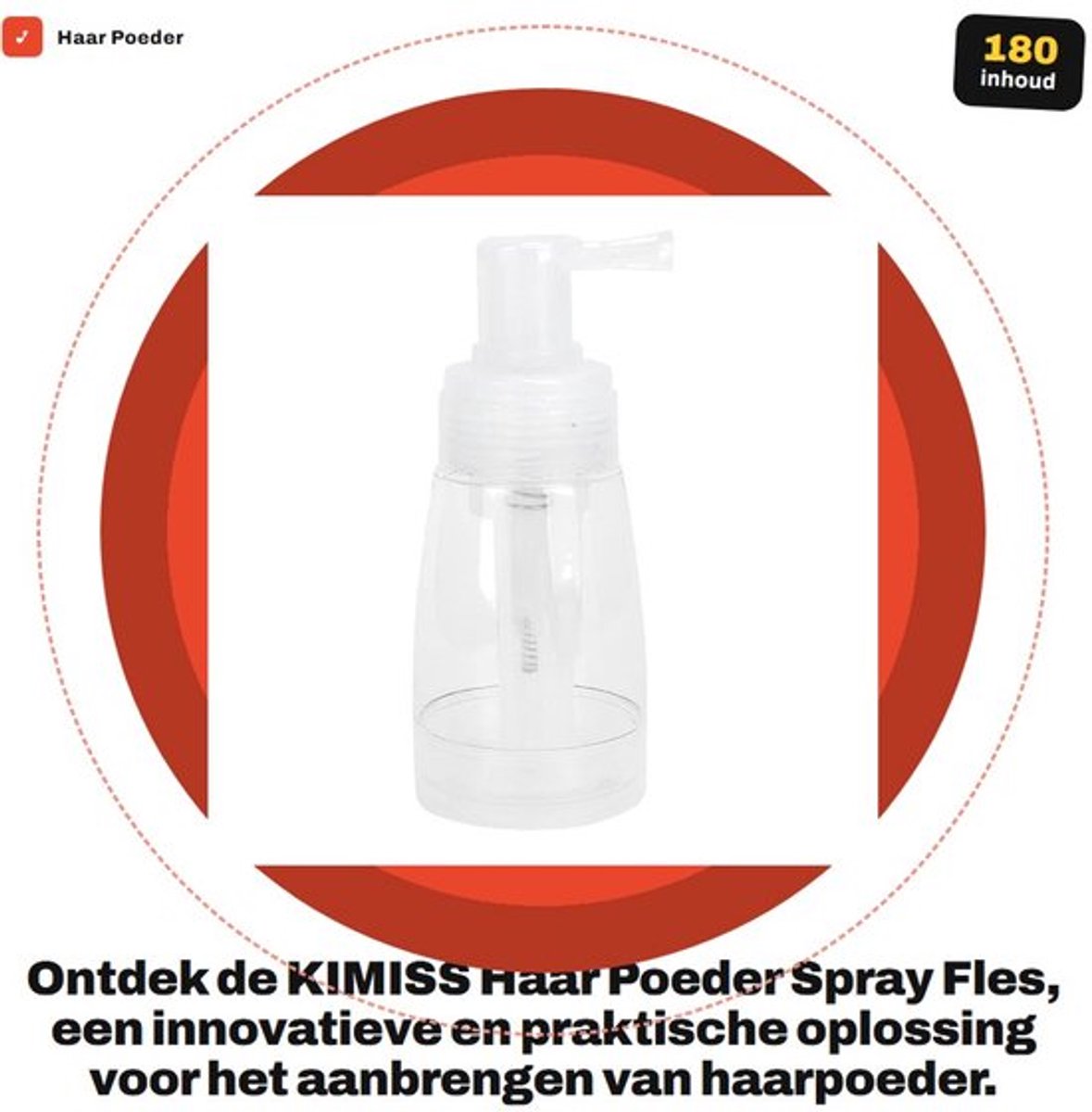 Poederspray 180ml - Lege Vulbare Fles - Transparante Styling Tool - Schokbestendig - Hoge Kwaliteit PE - Antilek Pompkop - Poederfles