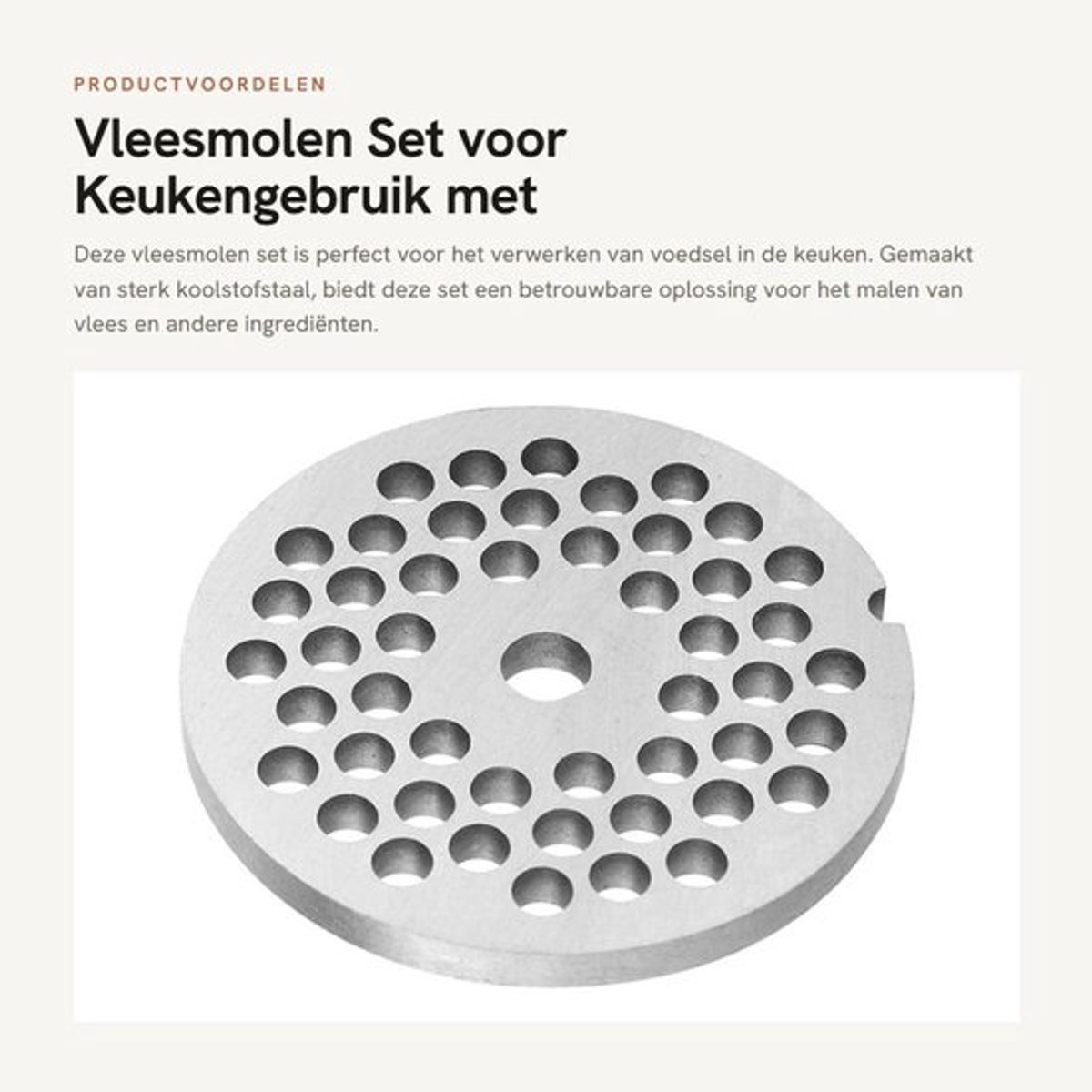 Vleesmolen - Koolstofstaal - 5mm Gatdiameter - Huishoudelijk Keukenapparaat - Veilig en Duurzaam - Eenvoudig te Reinigen - Gehaktmolen