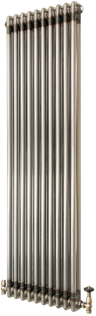 Kolomradiator - 2-kolom 1500x470 mm - ruw metaal - incl. kraan