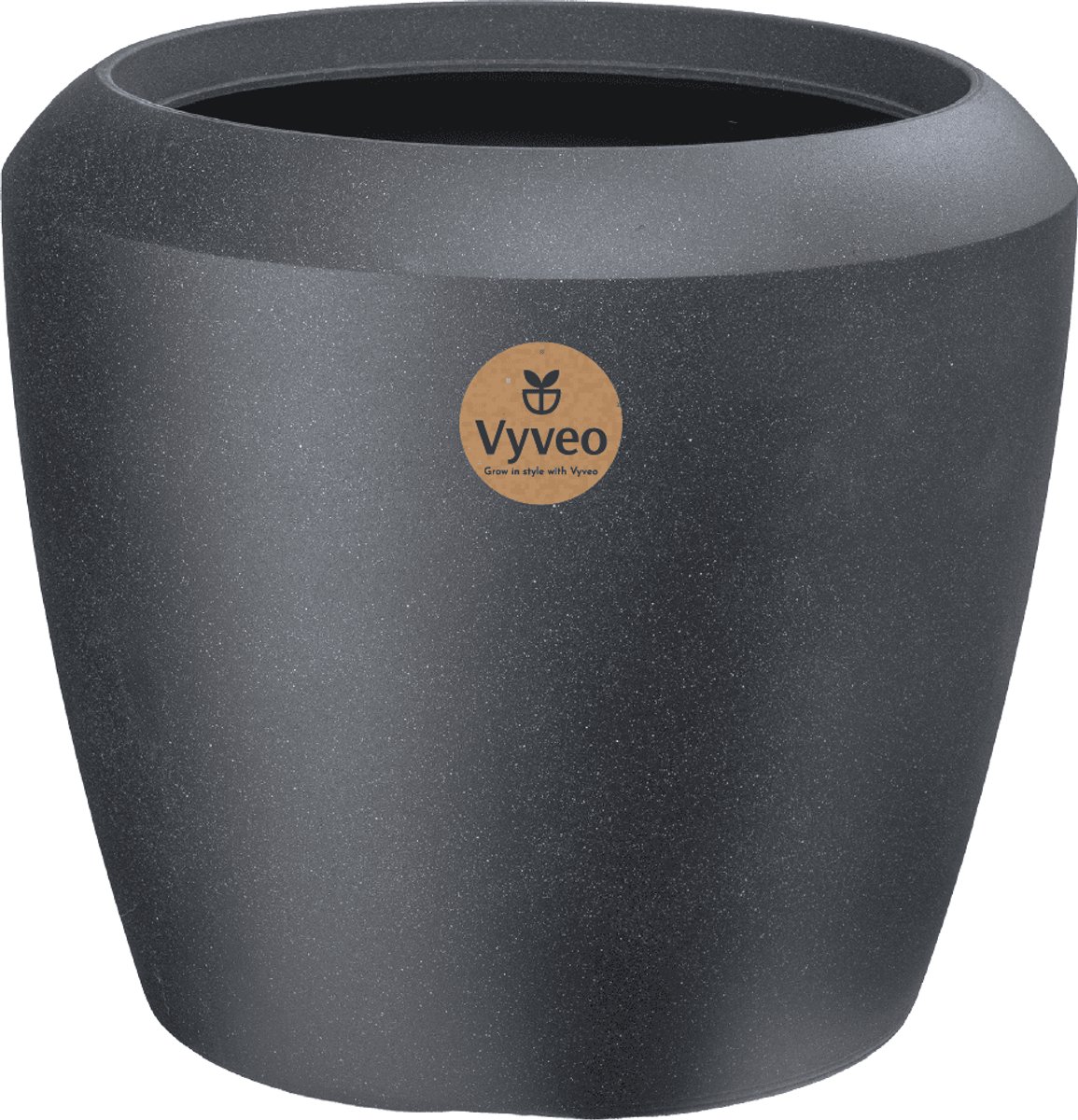 Vyveo - Bloempot Liora - 56x48 - Zwart - Bloempot voor binnen en buiten - Lichtgewicht - Breukbestendig - Vorstbestendig - UV-bestendig