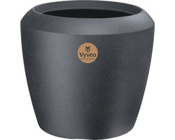 Vyveo - Bloempot Liora - 56x48 - Zwart - Bloempot voor binnen en buiten - Lichtgewicht - Breukbestendig - Vorstbestendig - UV-bestendig