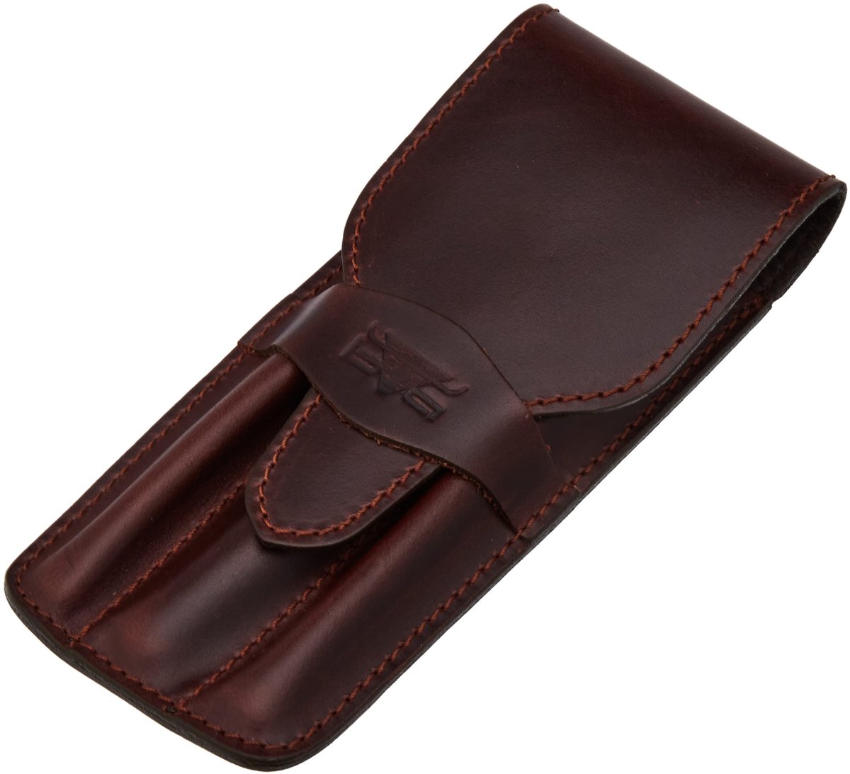 SnelShoppen - Pennenetui van Echt Leer - Bruin Leren Etui voor 3 Pennen en Schrijfgerei - Duurzaam en Stijlvol - 17 x 7 x 2 cm - Perfect voor Thuis, K