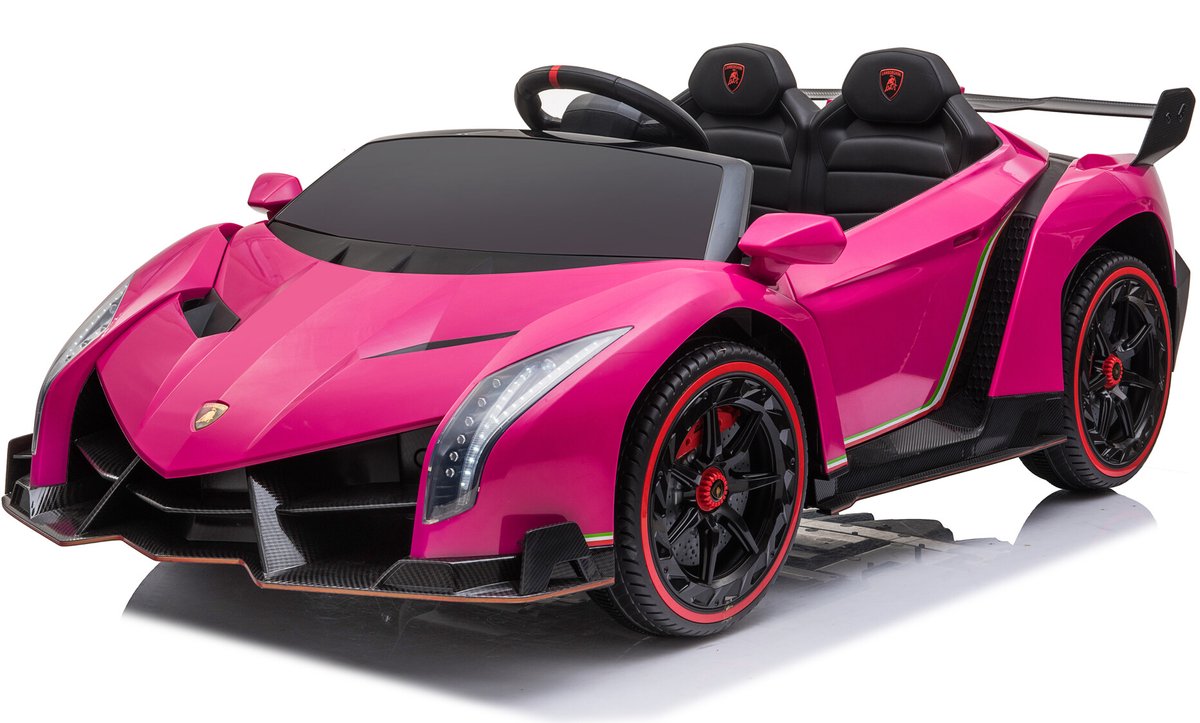 Lamborghini Veneno 12V 2 Persoons Elektrische Kinderauto Roze