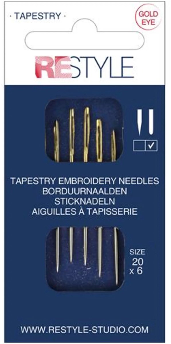 ReStyle 015.10616 Borduurnaalden met ronde punt 20, 6 stuks